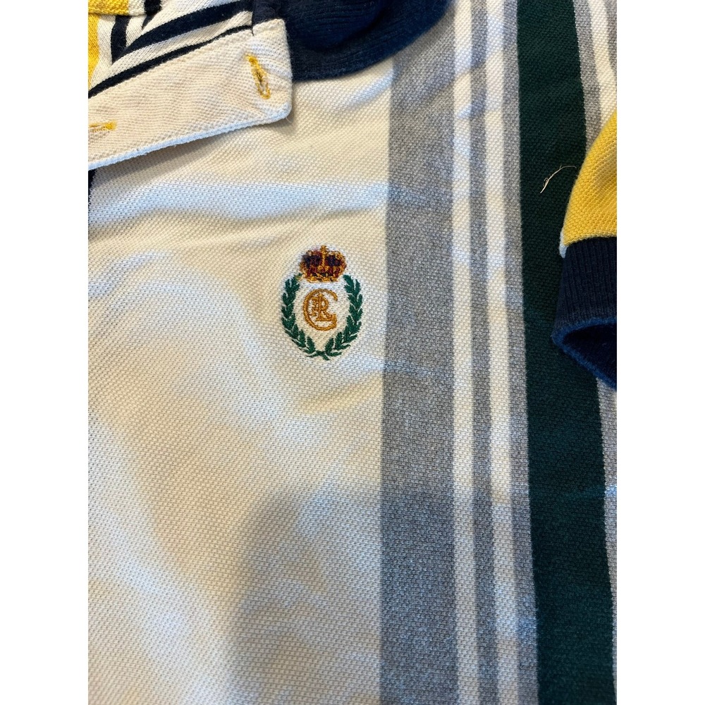 Chaps Ralph Lauren Mens Striped Rugby‎ Polo XL Short Sleeve Embroidered Logo - Picture 3 of 4